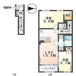 ヴィラ ステートリー 2LDKの間取図画像