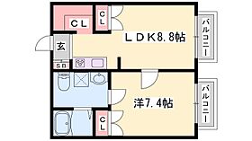 兵庫県姫路市書写台１丁目（賃貸アパート1LDK・2階・37.26㎡） その2