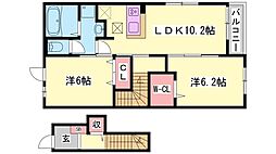 さざんか 2LDKの間取図画像