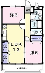 クラトンey 2LDKの間取図画像