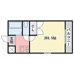 レオパレスしんまち 1Kの間取図画像