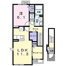 ブリックフェアリー3 1LDKの間取図画像