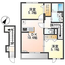 Nagisalle II 2LDKの間取図画像