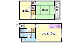 樫木ハイツ2 2LDKの間取図画像