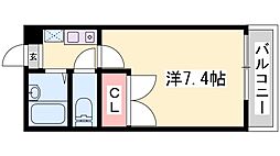 カルム三条町 1Kの間取図画像