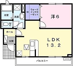 エレガントリヴ 1LDKの間取図画像