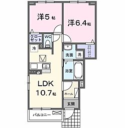 ジョイパレス 2LDKの間取図画像