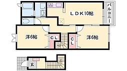 プラムガーデンハウス 2LDKの間取図画像
