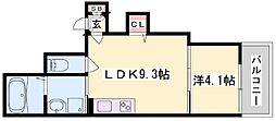 姫路市南条アパート 1LDKの間取図画像