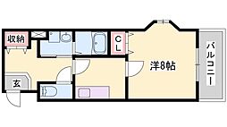 ネオクオーツ幸弐番館 1Kの間取図画像