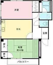 アバニティ東出口 2LDKの間取図画像