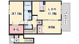 プランドールメゾン 2LDKの間取図画像