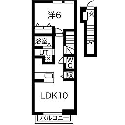 ミルトUOE 1LDKの間取図画像
