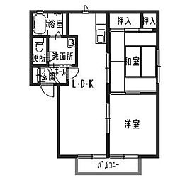 オクノハウス 2LDKの間取図画像