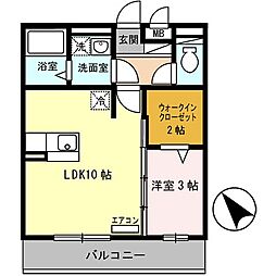 グレイシャス 1LDKの間取図画像