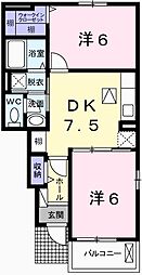 ディアス・カーサB 2DKの間取図画像