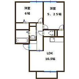 プレミールトモ 2LDKの間取図画像