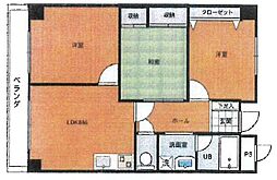 ソレーユ南条 2LDKの間取図画像
