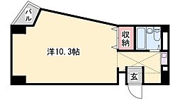 宝殿駅前ヤングパレス ワンルームの間取図画像