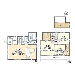 京王井の頭線 富士見ヶ丘駅 徒歩9分の賃貸一戸建て 1階3LDKの間取り