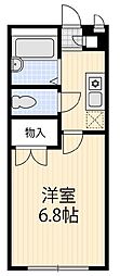 JR総武線 東中野駅 徒歩5分の賃貸アパート 2階1Kの間取り