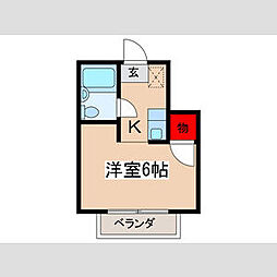 西武新宿線 野方駅 徒歩14分の賃貸アパート 2階1Kの間取り