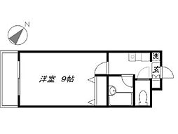 アザレア安藤 1Kの間取図画像