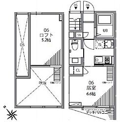 東京メトロ丸ノ内線 荻窪駅 徒歩8分の賃貸アパート 1階ワンルームの間取り