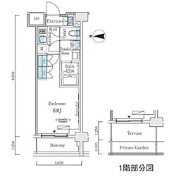 東京メトロ丸ノ内線 中野坂上駅 徒歩7分の賃貸マンション 3階1Kの間取り