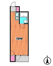 JR中央線 中野駅 徒歩6分の賃貸マンション 2階ワンルームの間取り