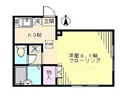 JR中央線 高円寺駅 徒歩10分の賃貸アパート 1階1Kの間取り