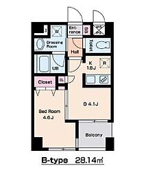 東京メトロ丸ノ内線 中野坂上駅 徒歩7分の賃貸マンション 2階1DKの間取り