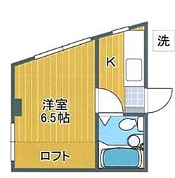 東京メトロ丸ノ内線 新中野駅 徒歩11分の賃貸マンション 2階1Kの間取り