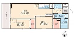 西武新宿線 上井草駅 徒歩4分の賃貸マンション 2階2LDKの間取り