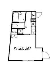 西武新宿線 新井薬師前駅 徒歩9分の賃貸マンション 4階1Kの間取り