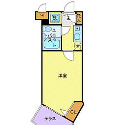 京王線 芦花公園駅 徒歩2分の賃貸マンション 1階1Kの間取り