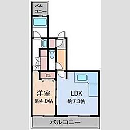 東京メトロ丸ノ内線 中野坂上駅 徒歩4分の賃貸マンション 2階1LDKの間取り