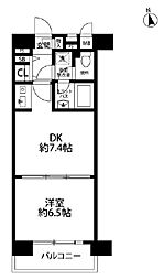 東京メトロ丸ノ内線 中野坂上駅 徒歩14分の賃貸マンション 3階1DKの間取り
