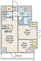 クレストコート中野富士見町 2LDKの間取図画像