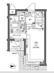 東京メトロ丸ノ内線 中野坂上駅 徒歩5分の賃貸マンション 1階ワンルームの間取り