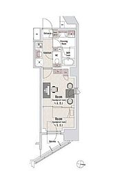 渋谷区本町3丁目マンション 2Kの間取図画像