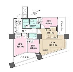 ザ・パークハウス西新宿タワー60 3LDKの間取図画像