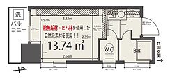 天空MURA 1Kの間取図画像