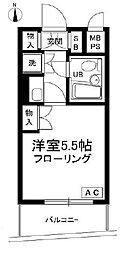 プロスペアー中野富士見町 5階1Kの間取り