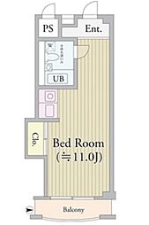 パークグレース新宿 ワンルームの間取図画像
