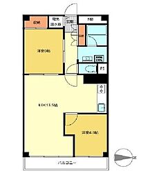 西新宿ハウス 2LDKの間取図画像