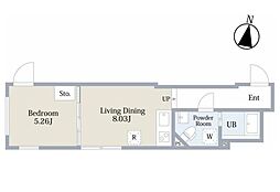 EXAM西新宿 1LDKの間取図画像