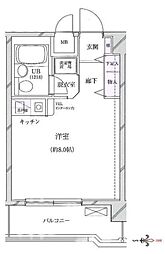 シャルマン中野坂上 ワンルームの間取図画像