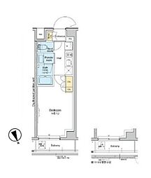 JR中央線 高円寺駅 徒歩9分の賃貸マンション 1階1Kの間取り