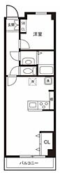 レジデンス初台 1DKの間取図画像